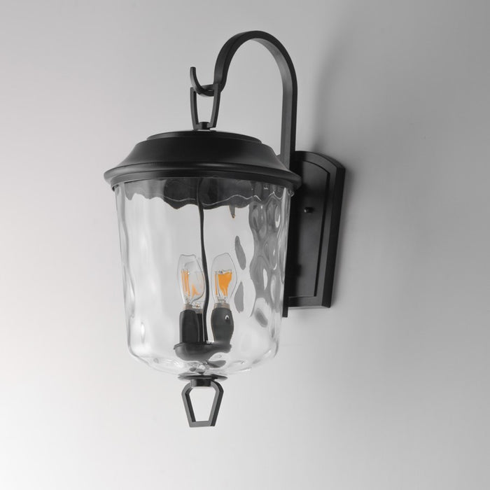 Maxim Lighting Prescott 3Lt Outdoor Wall Mount, Bronze/Water Glass