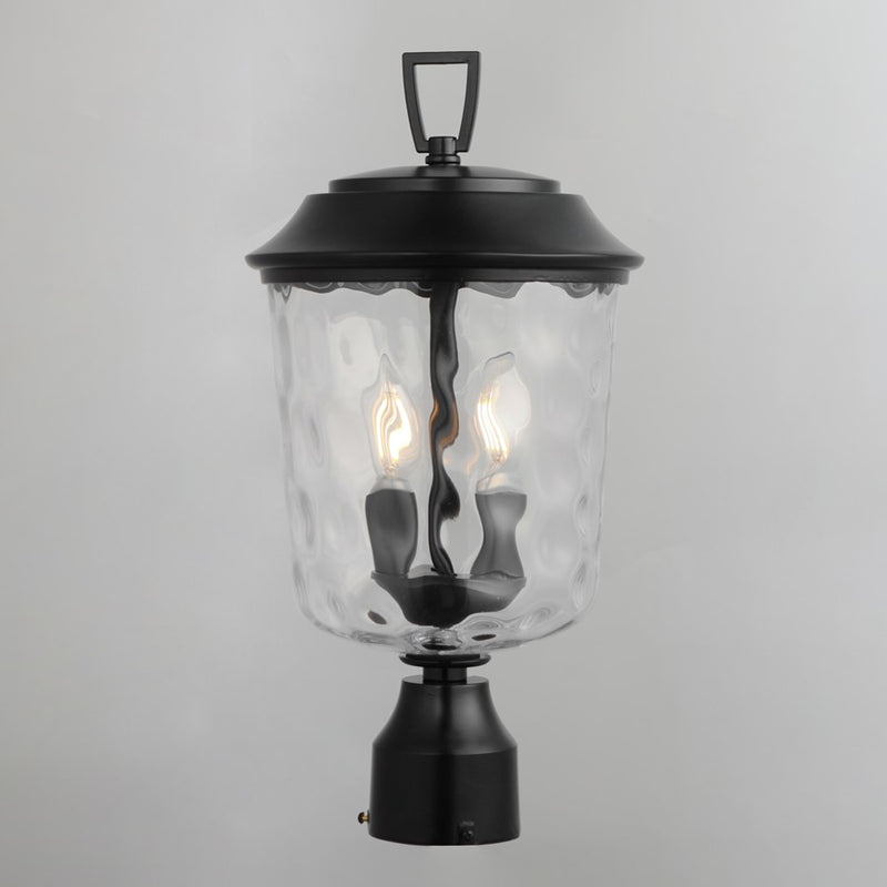 Maxim Prescott 2Lt Outdoor Post Lantern, Bronze/Water Glass