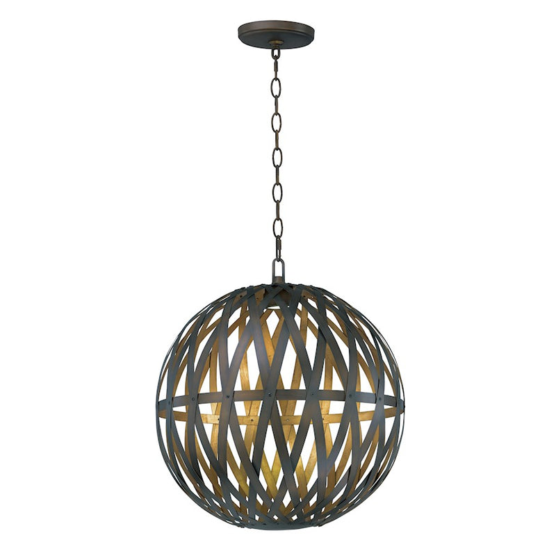 Maxim Lighting Weave LED 1-Light Pendant in Bronze Guilt and Gold