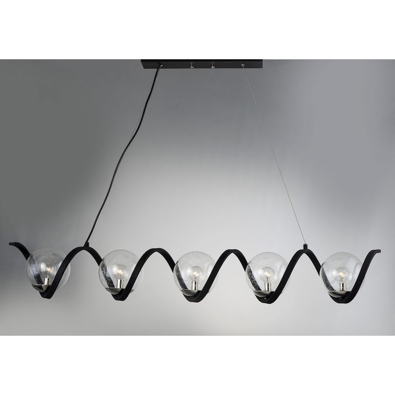 Maxim Lighting Curlicue 5-Light Pendant, Black/Polished Nickel
