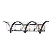 Maxim Lighting Curlicue 3-Light Bath Vanity, Black/Polished Nickel