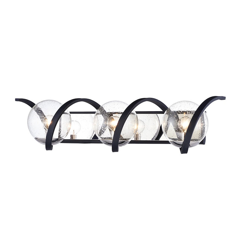 Maxim Lighting Curlicue 3-Light Bath Vanity, Black/Polished Nickel