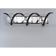 Maxim Lighting Curlicue 3-Light Bath Vanity, Black/Polished Nickel