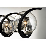 Maxim Lighting Curlicue 3-Light Bath Vanity, Black/Polished Nickel