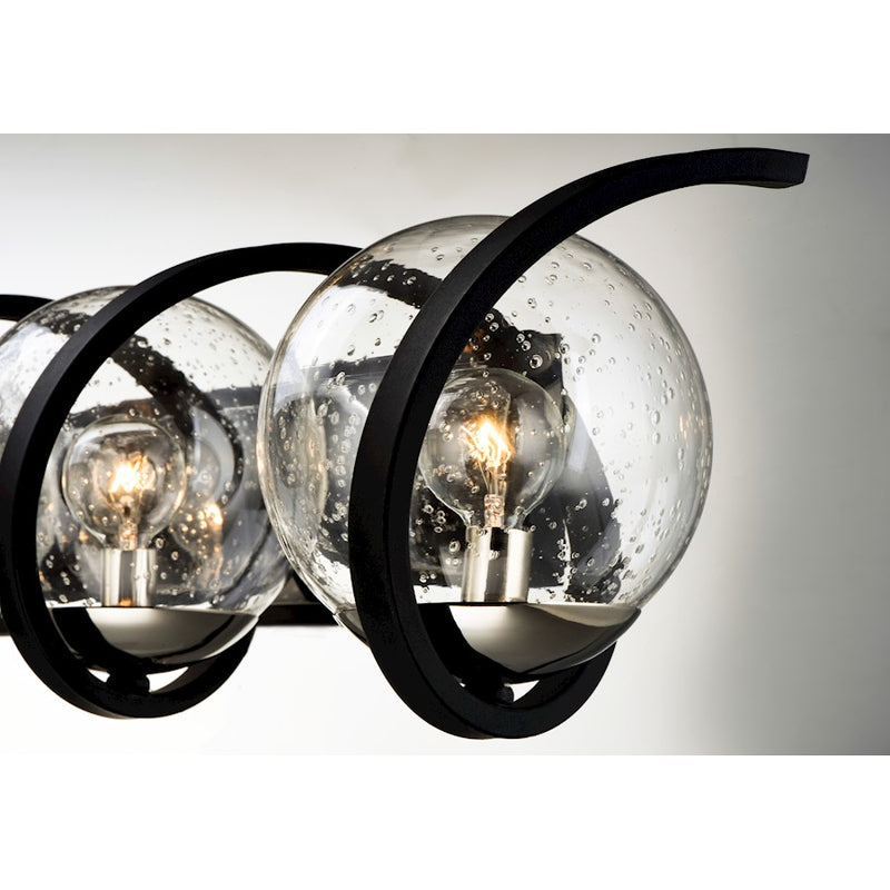 Maxim Lighting Curlicue 3-Light Bath Vanity, Black/Polished Nickel