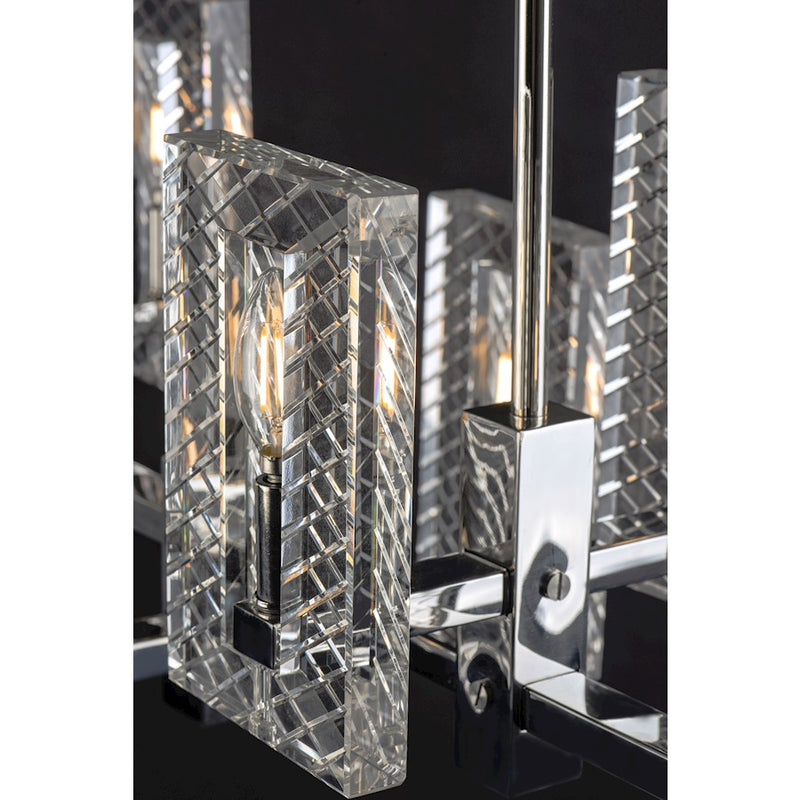 Maxim Lighting Suave 8-Light Linear Chandelier in Polished Nickel