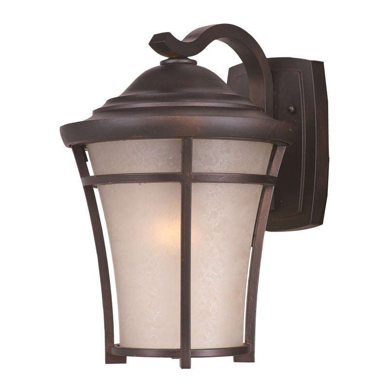 Maxim Balboa DC 12in 1-Light Outdoor Wall Light | Craftsman Copper Oxide and Lace Glass | Covered Patio & Entryway | Model 3806LACO