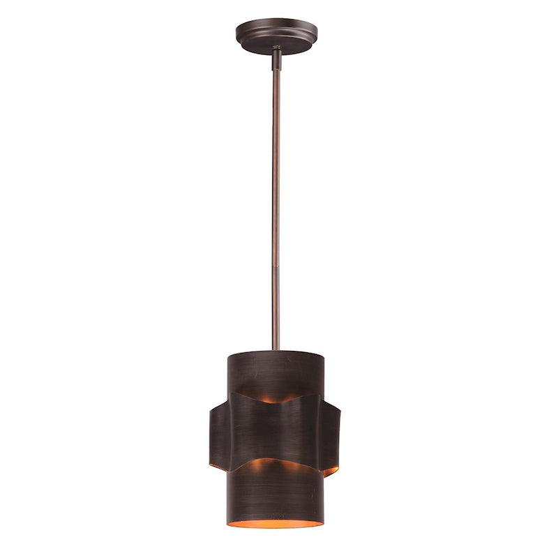 Maxim Lighting Flow 1-Light Mini Pendant in Bronze Guilt and Gold