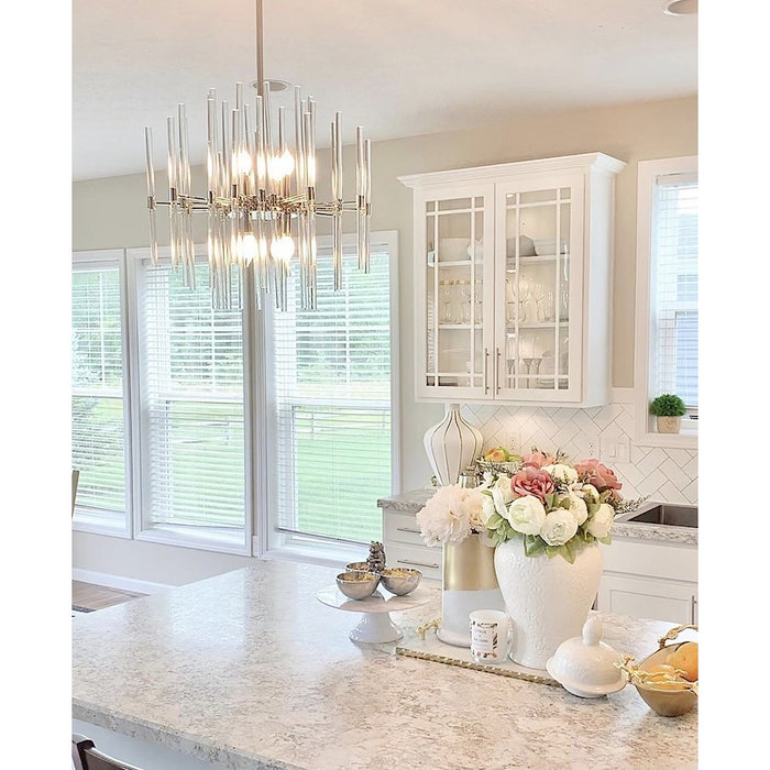 Maxim Lighting Divine 8-Light Chandelier, Polished Nickel/Clear