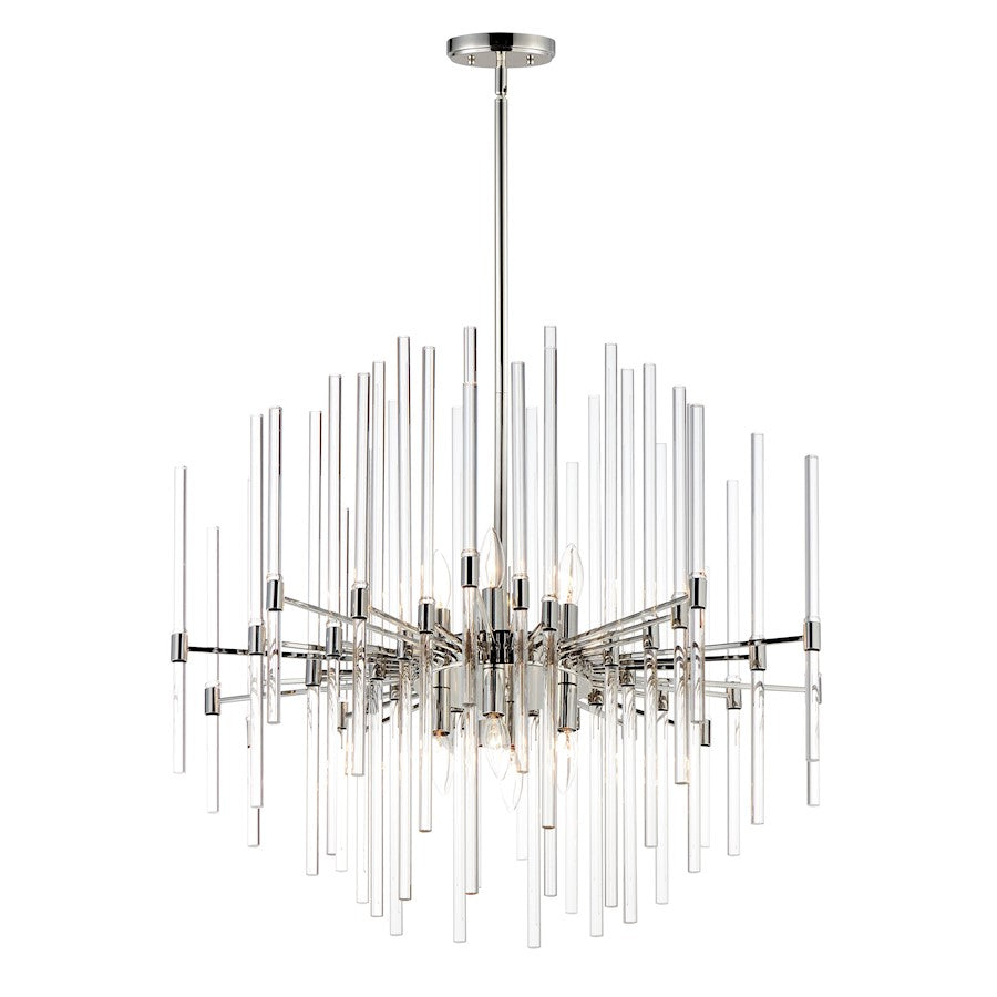 Maxim Lighting Divine 8-Light Chandelier, Polished Nickel/Clear