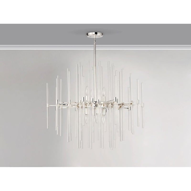 Maxim Lighting Divine 8-Light Chandelier, Polished Nickel/Clear