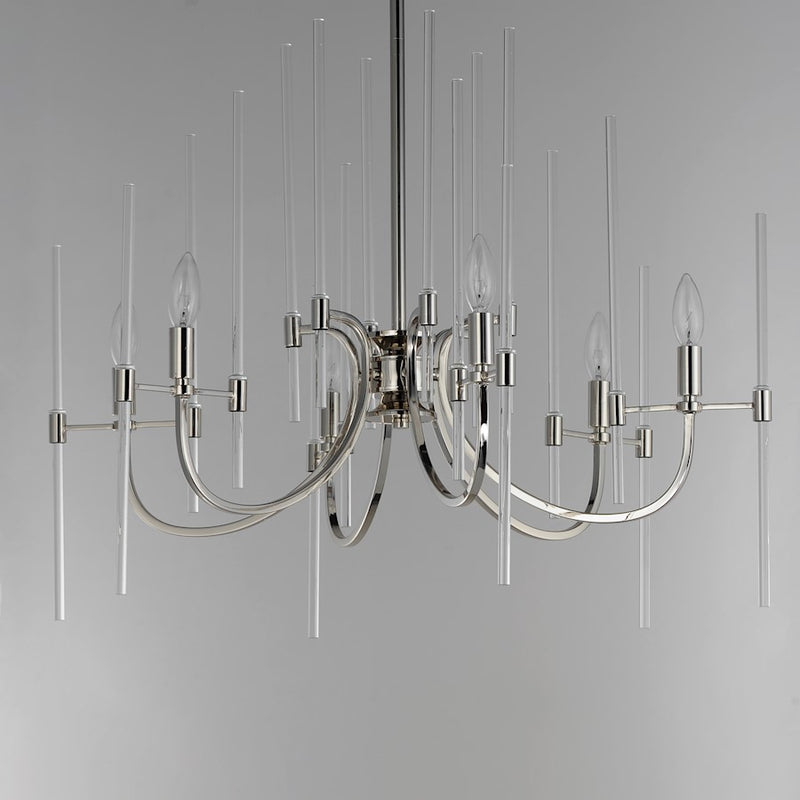 Maxim Lighting Divine 6 Light Chandelier, Polished Nickel/Clear