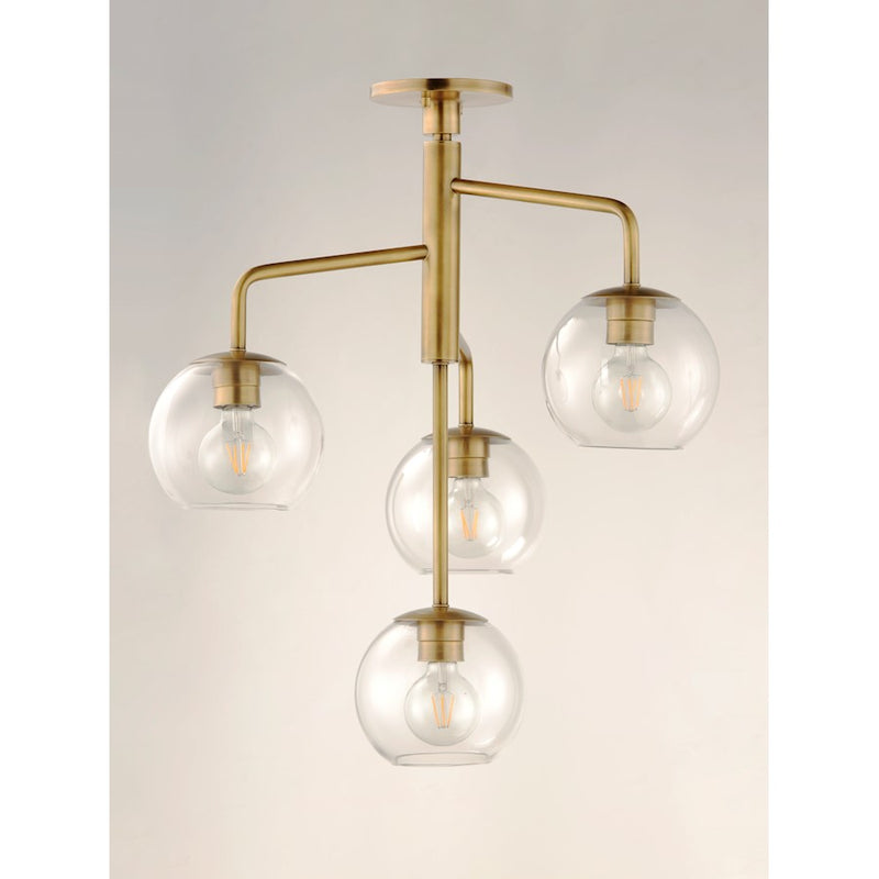 Maxim Lighting Branch 4-Light Pendant, Natural Aged Brass