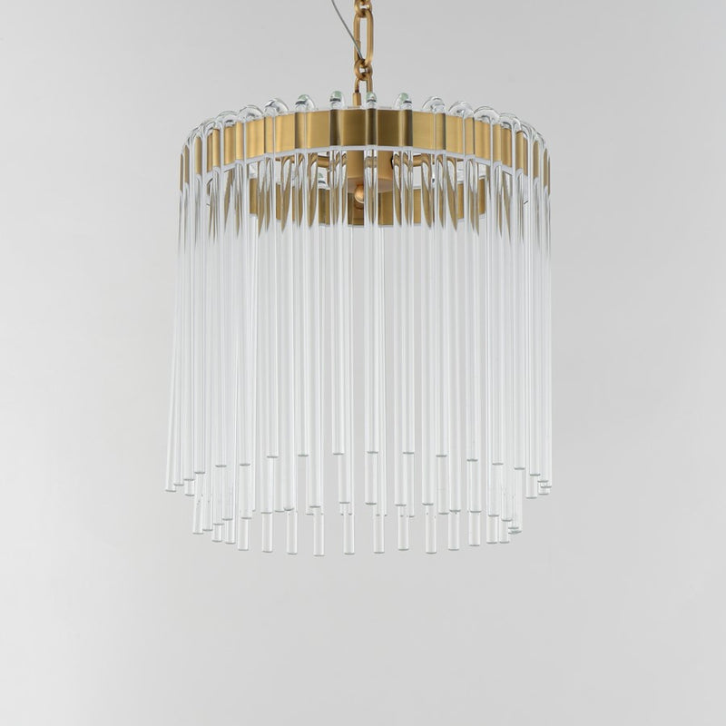 Maxim Lighting Jolie 1 Light 11" Pendant, Natural Aged Brass/Clear
