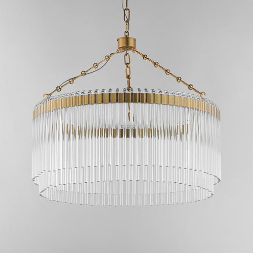 Maxim Lighting Jolie 1 Light 24" Pendant, Natural Aged Brass/Clear