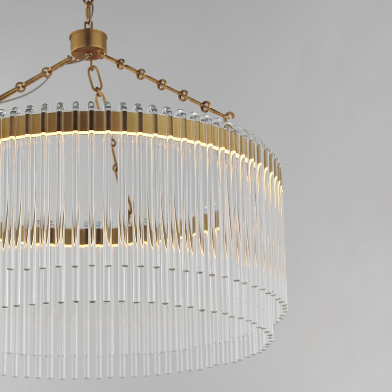 Maxim Lighting Jolie 1 Light 24" Pendant, Natural Aged Brass/Clear