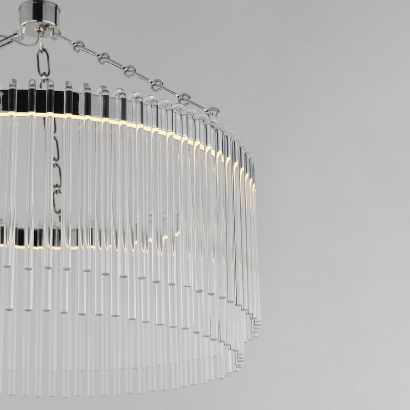 Maxim Lighting Jolie 1 Light 24" Pendant, Polished Nickel/Clear