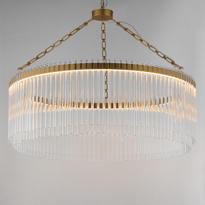 Maxim Lighting Jolie 1 Light Chandelier, Natural Aged Brass/Clear