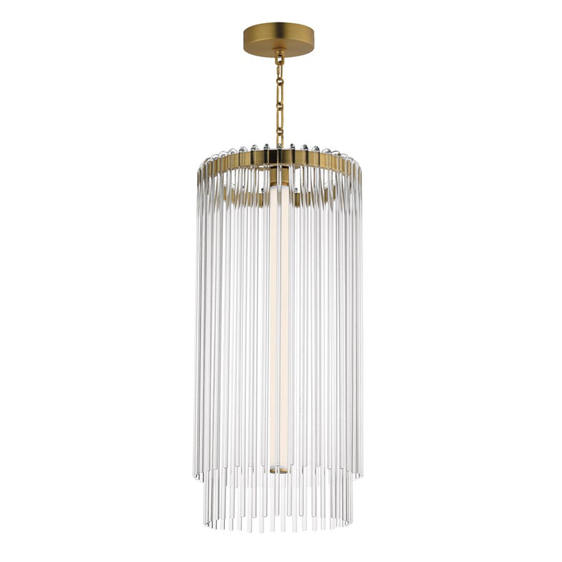 Maxim Lighting Jolie 1 Light Entry Foyer Pendant, Aged Brass/Clear