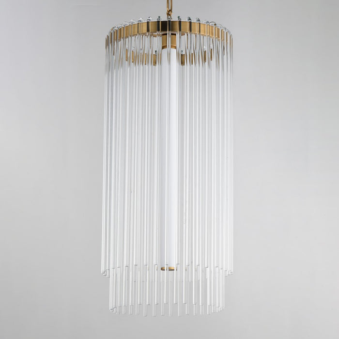 Maxim Lighting Jolie 1 Light Entry Foyer Pendant, Aged Brass/Clear
