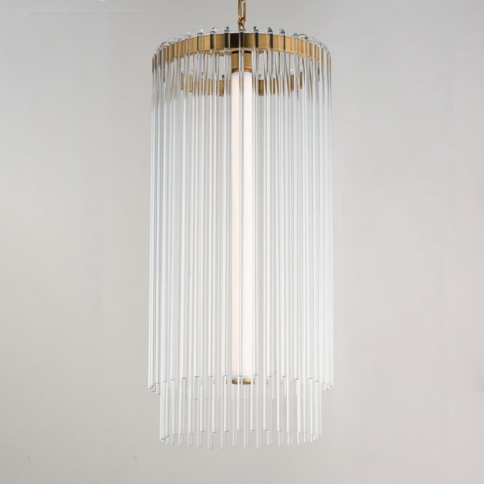 Maxim Lighting Jolie 1 Light Entry Foyer Pendant, Aged Brass/Clear