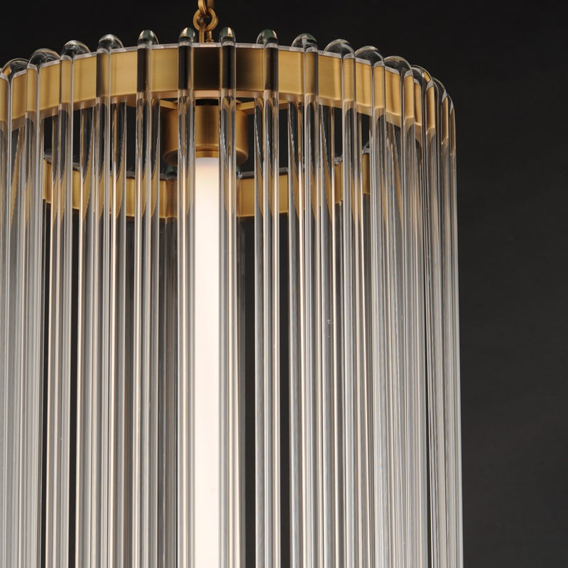 Maxim Lighting Jolie 1 Light Entry Foyer Pendant, Aged Brass/Clear
