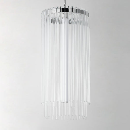 Maxim Lighting Jolie 1Lt Entry Foyer Pendant, Polished Nickel/Clear