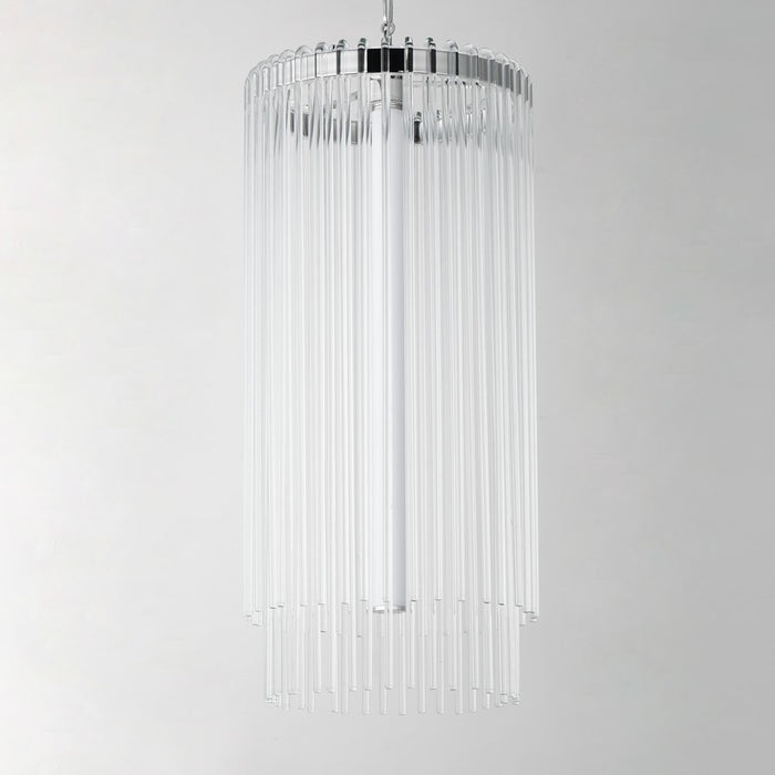 Maxim Lighting Jolie 1Lt Entry Foyer Pendant, Polished Nickel/Clear