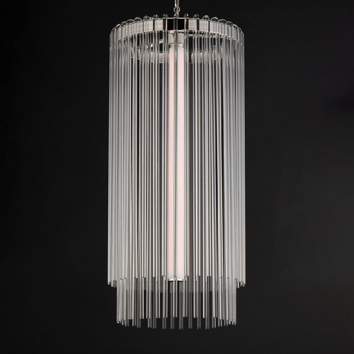 Maxim Lighting Jolie 1Lt Entry Foyer Pendant, Polished Nickel/Clear
