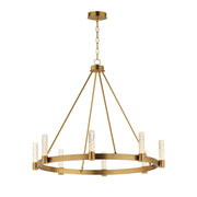 Maxim Lighting Duchess 8 Light Chandelier, Aged Brass/Iceberg - 38446IBNAB