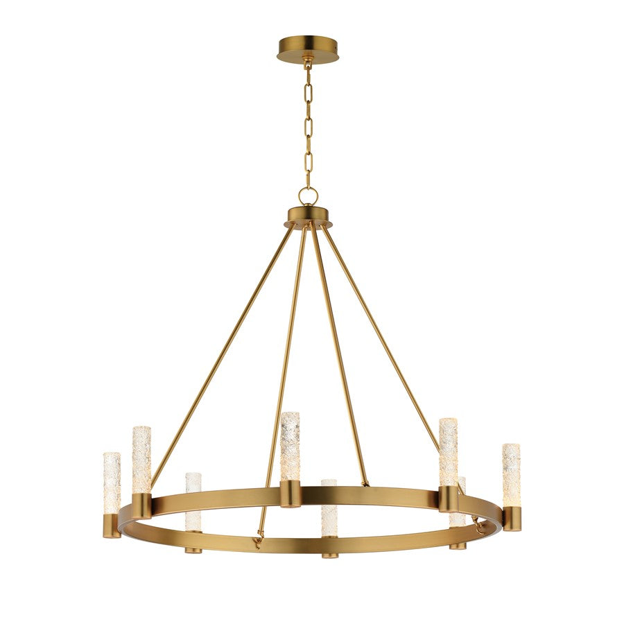 Maxim Lighting Duchess 8 Light Chandelier, Aged Brass/Iceberg - 38446IBNAB