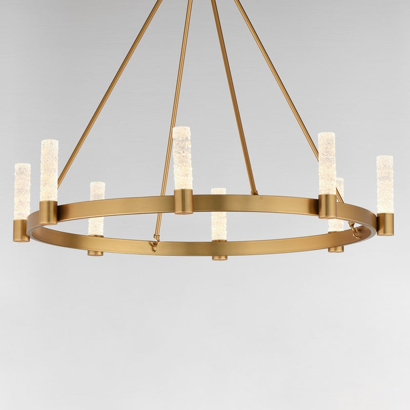 Maxim Lighting Duchess 8 Light Chandelier, Aged Brass/Iceberg