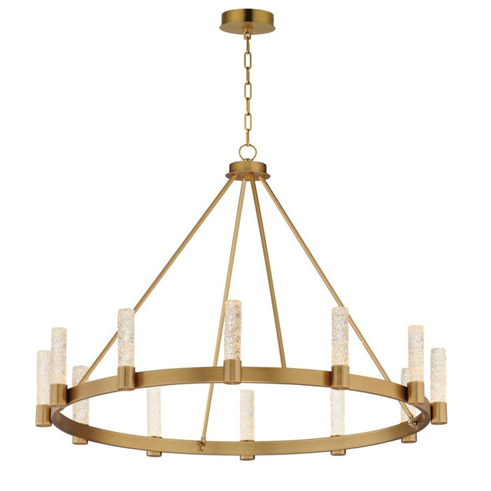 Maxim Lighting Duchess 12 Light Chandelier, Aged Brass/Iceberg - 38448IBNAB