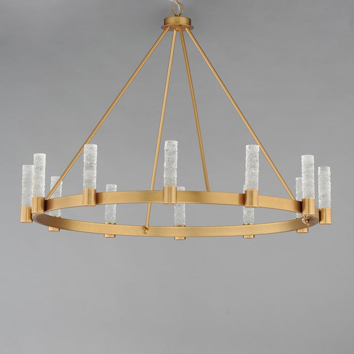 Maxim Lighting Duchess 12 Light Chandelier, Aged Brass/Iceberg
