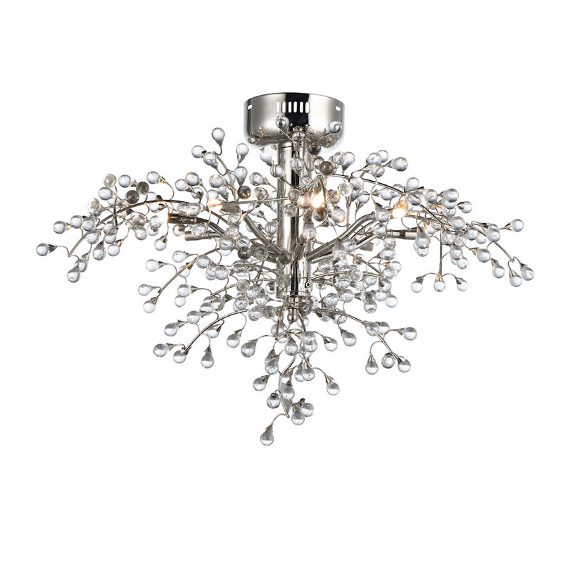 Maxim Lighting Cluster 8-Light Semi -Flush, Polished Nickel