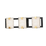 Maxim Lighting Radiant LED 3-Light Bath Vanity, Black/Gold Leaf