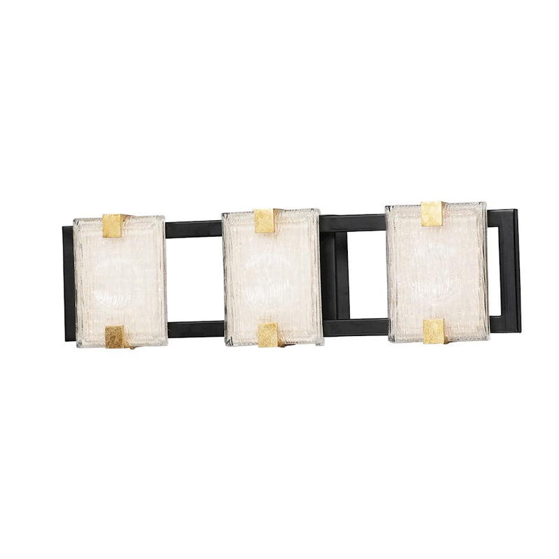 Maxim Lighting Radiant LED 3-Light Bath Vanity, Black/Gold Leaf