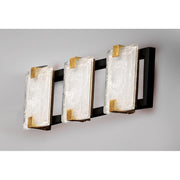 Maxim Lighting Radiant LED 3-Light Bath Vanity, Black/Gold Leaf