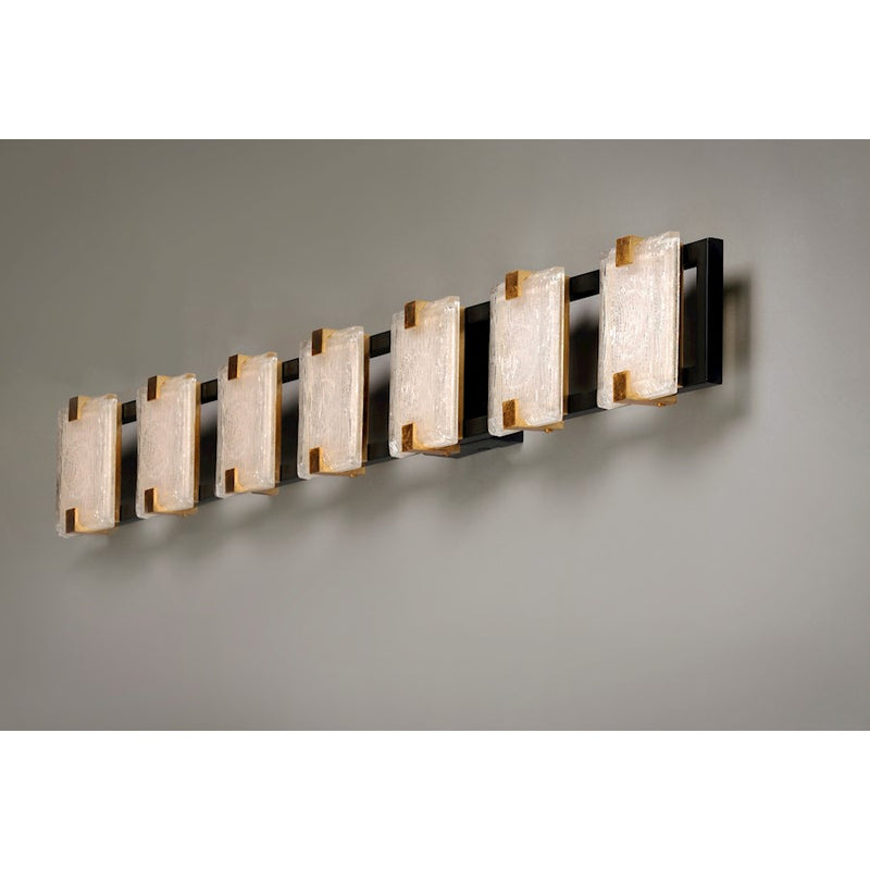 Maxim Lighting Radiant LED 7-Light Bath Vanity, Black/Gold Leaf