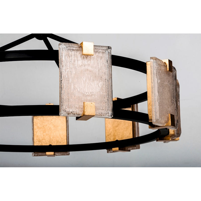 Maxim Lighting Radiant LED 9-Light Chandelier, Black/Gold Leaf