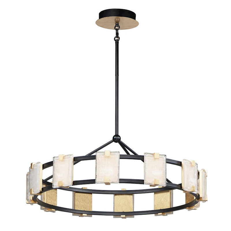 Maxim Lighting Radiant LED 12-Light Chandelier, Black/Gold Leaf