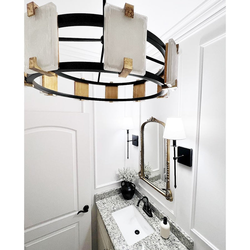 Maxim Lighting Radiant LED 12-Light Chandelier, Black/Gold Leaf
