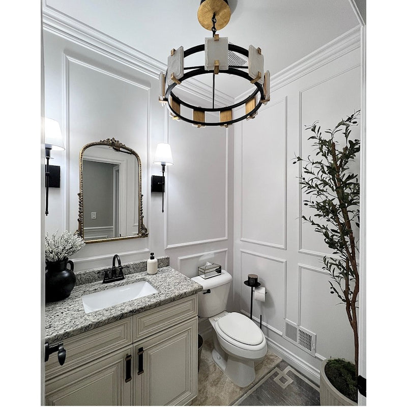 Maxim Lighting Radiant LED 12-Light Chandelier, Black/Gold Leaf