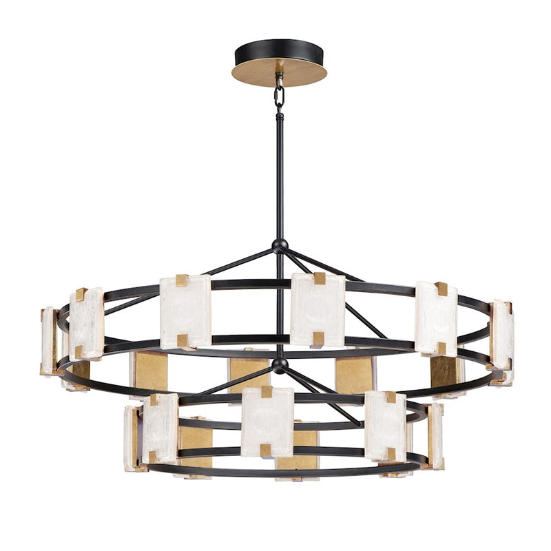 Maxim Lighting Radiant LED 20-Light Chandelier, Black/Gold Leaf