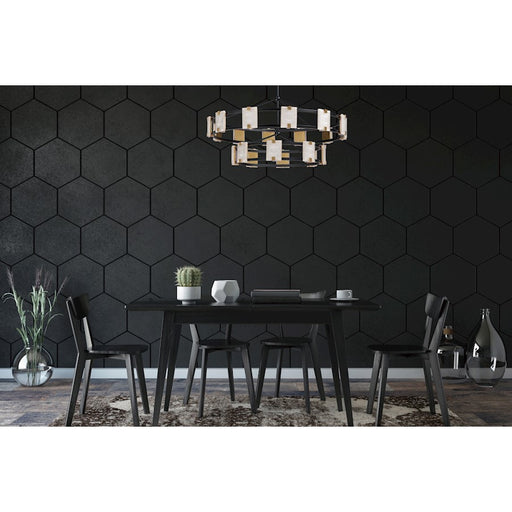 Maxim Lighting Radiant LED 20-Light Chandelier, Black/Gold Leaf