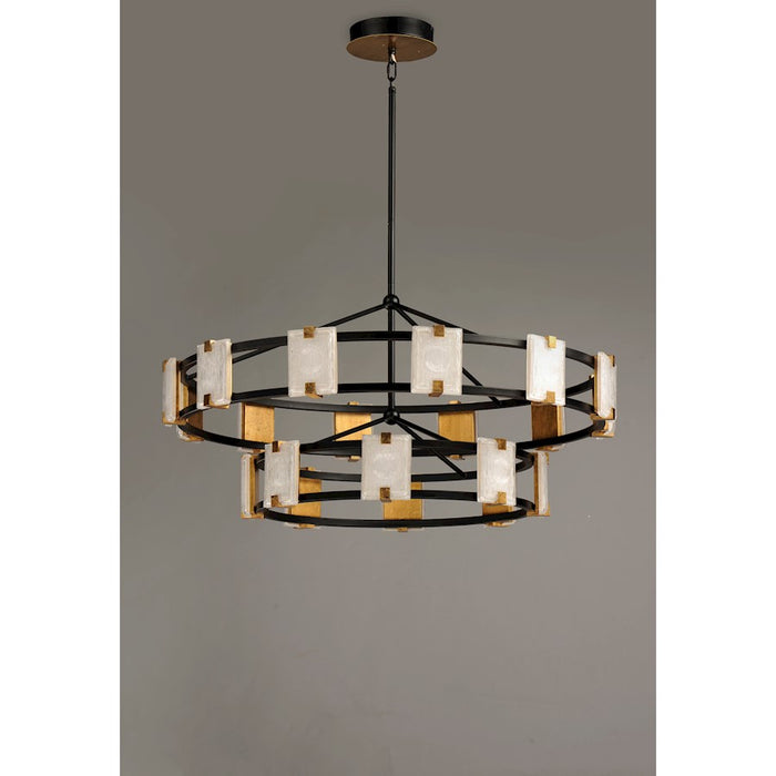 Maxim Lighting Radiant LED 20-Light Chandelier, Black/Gold Leaf