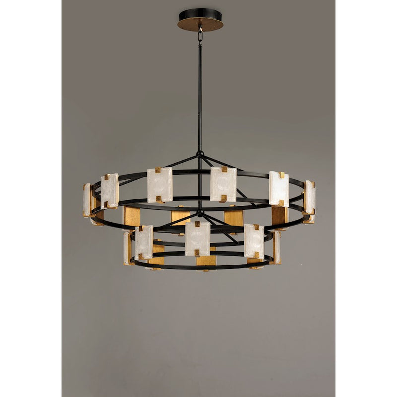 Maxim Lighting Radiant LED 20-Light Chandelier, Black/Gold Leaf
