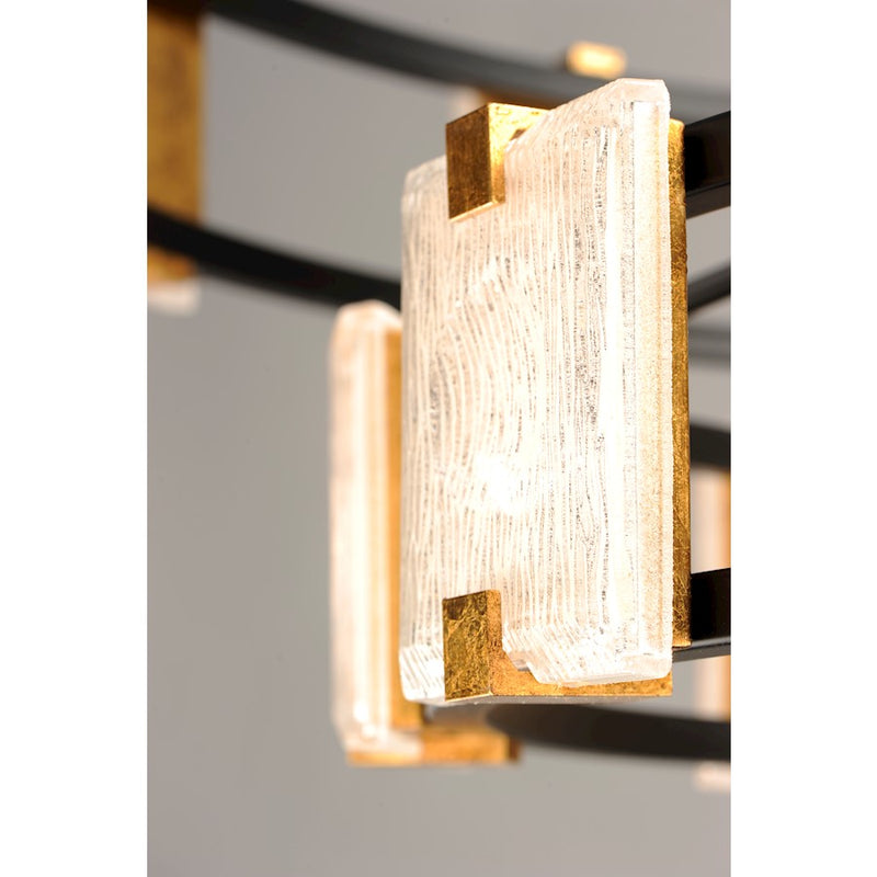 Maxim Lighting Radiant LED 20-Light Chandelier, Black/Gold Leaf