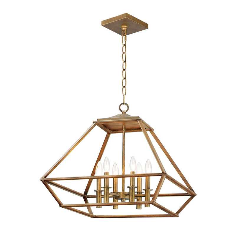 Maxim Lighting Woodland 6-Light Chandelier, Hazel/Burnished Gold