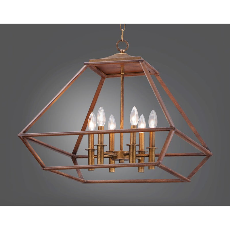 Maxim Lighting Woodland 6-Light Chandelier, Hazel/Burnished Gold
